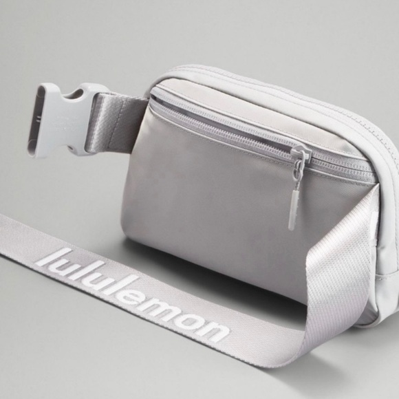 lululemon athletica Handbags - Lululemon Everywhere Belt Bag Silver Drop White Wordmark Crossbody Bag Nwt